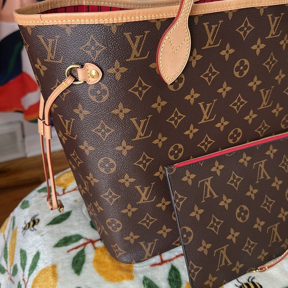 Louis Vuitton Neverfull MM monogram WITH POUCH and organizer insert AUTHENTIC - Picture 11 of 13